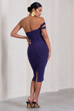 Eviana Purple Bodycon Sleeveless Twist Maternity Midi Dress