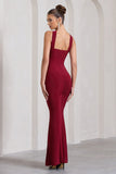 Cross My Heart Berry Red Sleeveless Cross-Neck Maxi Dress