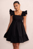 Dolly Daze Black Maternity Ruffle Mini Dress