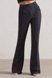 Kehlani Black Polka Dot High Waist Wide Leg Trousers
