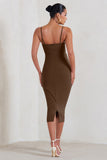 Raquel Brown Maternity Cami Midi Dress With Split