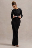 Zenith Black Lace Long-Sleeve Maxi Dress