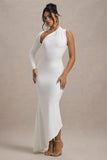 Orsa White One-Shoulder Asymmetric Maxi Dress
