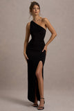 Dressing Up Black One Shoulder Maxi Dress With Open Back Detail