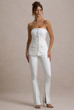 Wonder Woman White High Waist Straight Leg Trousers With Hem Split